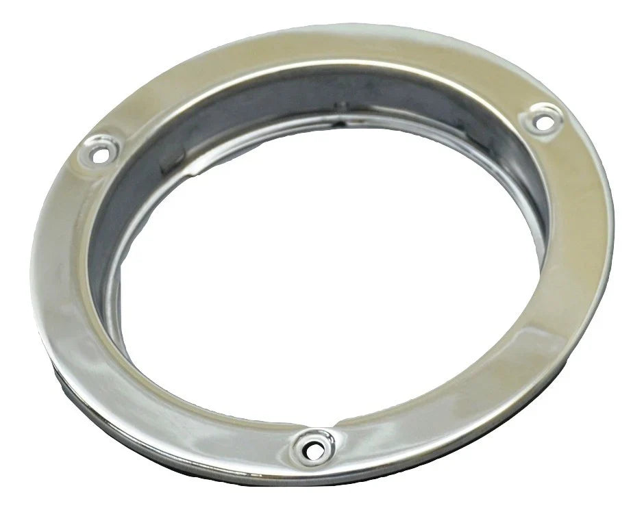 Universal 4" Round Light Bezel Stainless Steel Anti-Theft Mount Flange GG#87143