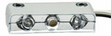 GG License Plate Step Interior Light Chrome Plastic 3 Clear Lens Red LED #87403