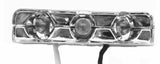 GG License Plate Step Interior Light Chrome Plastic 3 Clear Lens Red LED #87403