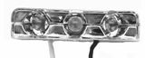 GG License Plate Step Interior Light Chrome Plastic 3 Clear Lens Red LED #87403