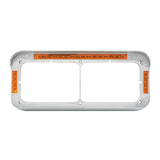 Dual Rectangular 4X6 Headlight Bezel 21 Amber LEDS Chrome Plastic GG#87595 Each