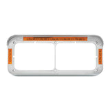 Dual Rectangular 4X6 Headlight Bezel 21 Amber LEDS Chrome Plastic GG#87595 Each