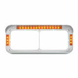 Dual Rectangular 4X6 Headlight Bezel 21 Amber LEDS Chrome Plastic GG#87595 Pair
