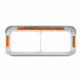 Dual Rectangular 4X6 Headlight Bezel 21 Amber LEDS Chrome Plastic GG#87595 Pair