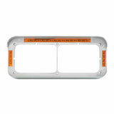 Dual Rectangular 4X6 Headlight Bezel 21 Amber LEDS Chrome Plastic GG#87595 Pair