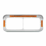 Dual Rectangular 4X6 Headlight Bezel 21 Amber LEDS Chrome Plastic GG#87595 Pair