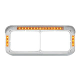 Dual Rectangular Headlight Bezels/Trims w/Visor Clear Lens 21 LEDs GG#87596 Pair