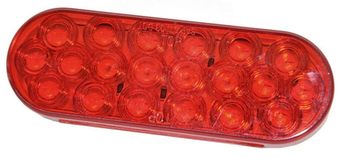 GG LED Light Oval Stop Tail Turn 20 Red LEDs Red Lens 6 1/2" Long #87721 Pair