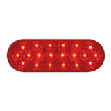 GG LED Light Oval Stop Tail Turn 20 Red LEDs Red Lens 6 1/2" Long #87721 Pair