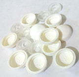 Screw Head Covers for #6 #8 M3 M4 Flat Back Screws White 8/8-100, 10 Sets