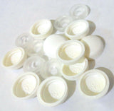 Screw Head Covers for #6 #8 M3 M4 Flat Back Screws White 8/8-100, 10 Sets