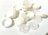 Screw Head Covers for #6 #8 M3 M4 Flat Back Screws Off White 8/8-106, 10 Sets