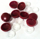 Oxblood Red Screw Head Covers Caps Flat Back Fits #6 #8 M3 M4 Screws 10 Sets