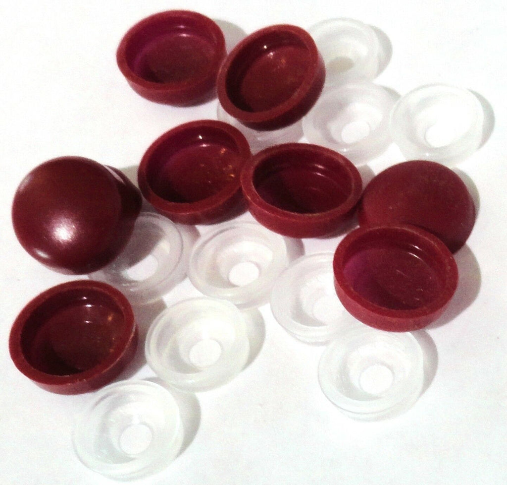 Oxblood Red Screw Head Covers Caps Flat Back Fits #6 #8 M3 M4 Screws 10 Sets