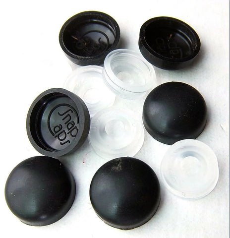 Screw Head Covers for #6 #8 M3 M4 Flat Back Black Plastic #8/8-180 (10 Sets)