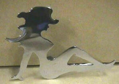 Western Cow Girl Cutout Face Left & Right Chrome Stud Mount 4" Tall GG#90013-23