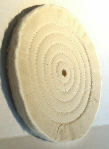 Buffing Wheel 8" Muslin Sewn Soft 1/2" Arbor 30 Ply x 3/8" UP#90022 Each