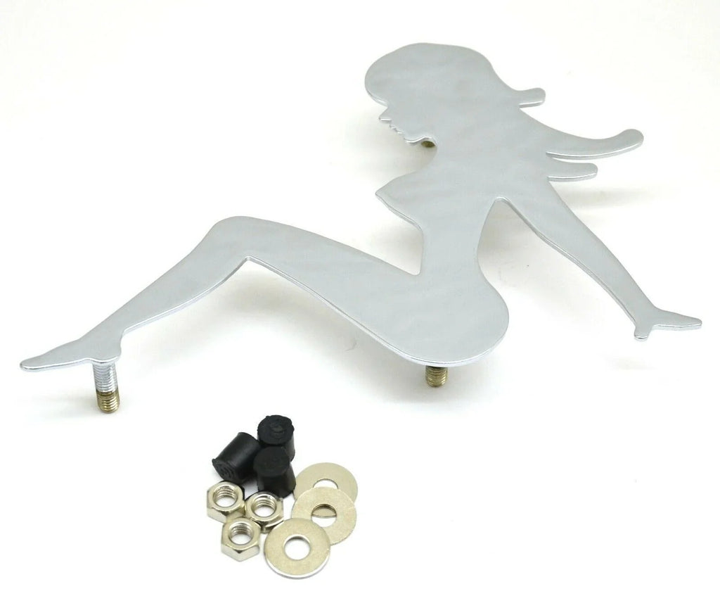 Cutout Sitting Nude Face to the Left 9" x 6.5" Chrome Stud Mount GG#90030 Each