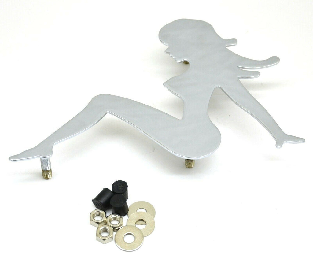Cut Out Sitting Nude Face to the Left 9" x 6.5" Chrome Stud Mount GG#90030 Each