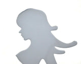Cutout Sitting Nude Face to the Left 9" x 6.5" Chrome Stud Mount GG#90030 Each