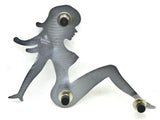 Cutout Sitting Nude Face to the Left 9" x 6.5" Chrome Stud Mount GG#90030 Each