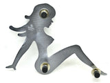 Cut Out Sitting Nude Face to the Left 9" x 6.5" Chrome Stud Mount GG#90030 Each