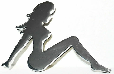 GG Cut-out Sitting Nude Set Super Mini Chrome 3 5/8" Tape Mount #90032-42 Set