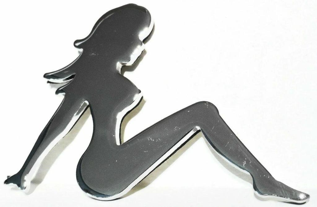 GG Cut-out Sitting Nude Set Super Mini Chrome 3 5/8" Tape Mount #90032-42 Set