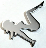GG Cut-out Sitting Nude Set Super Mini Chrome 3 5/8" Tape Mount #90032-42 Set
