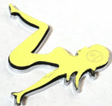 GG Cut-out Sitting Nude Set Super Mini Chrome 3 5/8" Tape Mount #90032-42 Set