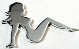 GG Cut-out Sitting Nude Set Super Mini Chrome 3 5/8" Tape Mount #90032-42 Set