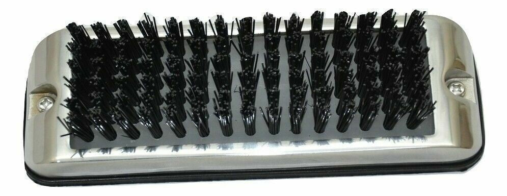 Shoe & Boot Scraper for Exterior Step W/ Black Brush Stainless 9.5" W UP#90050
