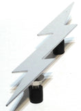 Cutout Lightning Bolt Accent 9-1/4" Long Chrome 2-Stud Mount w/Hardware GG#90201