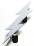 Cutout Lightning Bolt Accent 9-1/4" Long Chrome 2-Stud Mount w/Hardware GG#90201