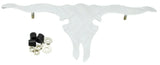 Cutout Longhorn Steer Skull 6" X 12" Chrome Plated Stud Mount GG#90221 Each