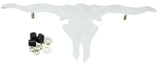 Cutout Longhorn Steer Skull 6" X 12" Chrome Plated Stud Mount GG#90221 Each