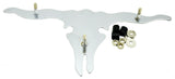 Cutout Longhorn Steer Skull 6" X 12" Chrome Plated Stud Mount GG#90221 Each
