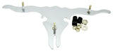 Cutout Longhorn Steer Skull 6" X 12" Chrome Plated Stud Mount GG#90221 Each