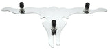 Cutout Longhorn Steer Skull 6" X 12" Chrome Plated Stud Mount GG#90221 Each