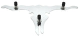 Cutout Longhorn Steer Skull 6" X 12" Chrome Plated Stud Mount GG#90221 Each
