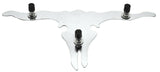 Cutout Longhorn Steer Skull 6" X 12" Chrome Plated Stud Mount GG#90221 Each
