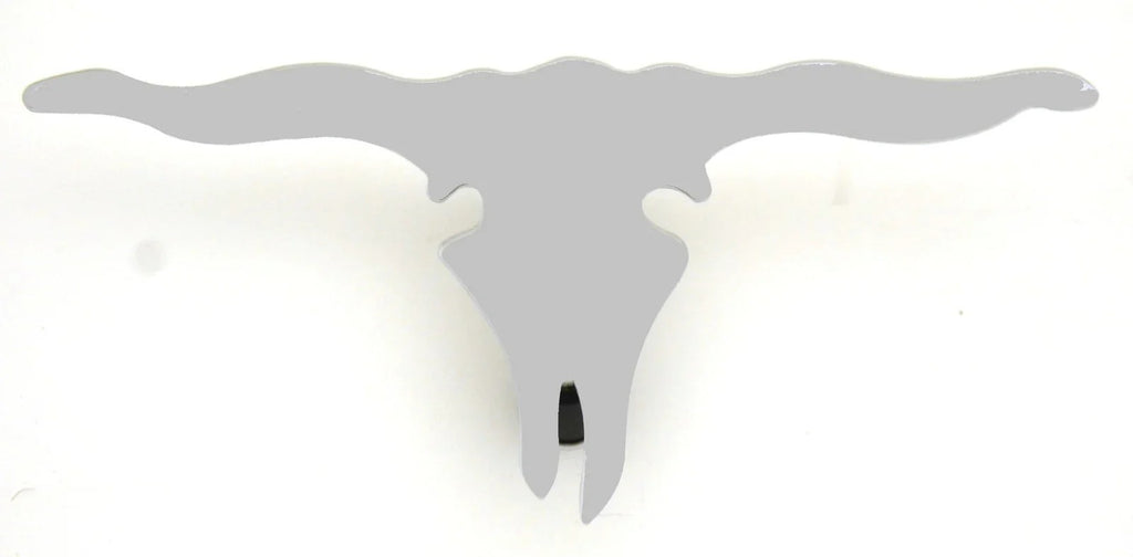 Longhorn Skull Cutout Mini Emblem 6 5/8" x 3 1/4" Chrome 2 Stud Mount GG#90222