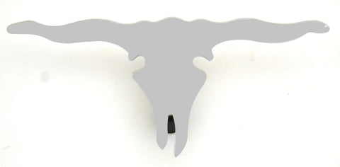 Longhorn Skull Cutout Mini Emblem 6 5/8" x 3 1/4" Chrome 2 Stud Mount GG#90222