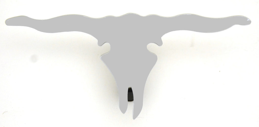 Longhorn Skull Cut Out Mini Emblem 6 5/8" x 3 1/4" Chrome 2 Stud Mount GG#90222