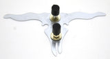 Longhorn Skull Cut Out Mini Emblem 6 5/8" x 3 1/4" Chrome 2 Stud Mount GG#90222