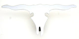 Longhorn Skull Cut Out Mini Emblem 6 5/8" x 3 1/4" Chrome 2 Stud Mount GG#90222