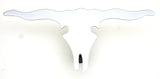 Longhorn Skull Cutout Mini Emblem 6 5/8" x 3 1/4" Chrome 2 Stud Mount GG#90222