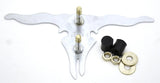 Longhorn Skull Cutout Mini Emblem 6 5/8" x 3 1/4" Chrome 2 Stud Mount GG#90222