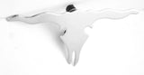 Longhorn Skull Cut Out Mini Emblem 6 5/8" x 3 1/4" Chrome 2 Stud Mount GG#90222