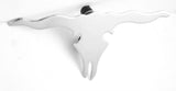 Longhorn Skull Cutout Mini Emblem 6 5/8" x 3 1/4" Chrome 2 Stud Mount GG#90222